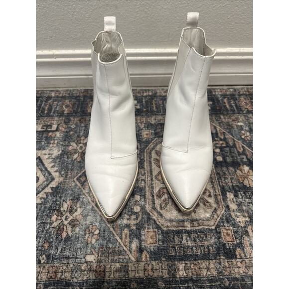 ACNE STUDIOS Jensen Ankle Boots White / Wheat Leather Size 36 Or 6 - Picture 1 of 7